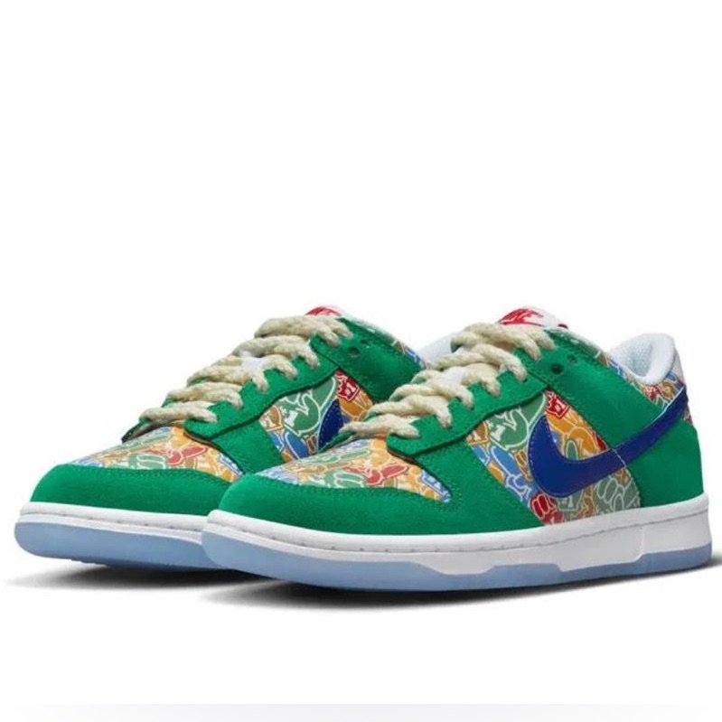 New Nike Dunk Low Foam Finger Stadium Green Royal Gs Size 6y (7.5 Womens)